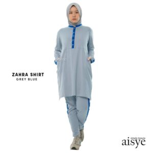 AISYE - ZAHRA SHIRT GREY BLUE