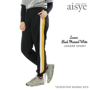 AISYE - LOONA BLACK MUSTARD WHITE JOGGER SPORT